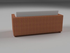 wicker couch 3D Модель