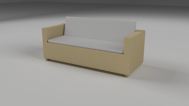 wicker couch 2 Modelo 3D .c4d .max .obj .3ds .fbx .stl .blend 