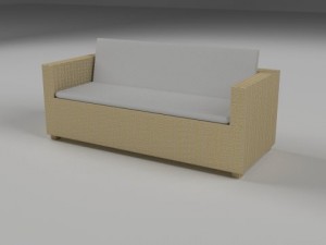 wicker couch 2 3D Model