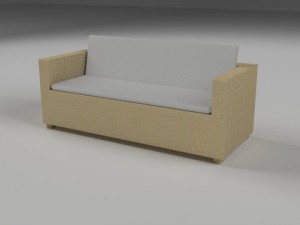 wicker couch 2 Modelo 3D