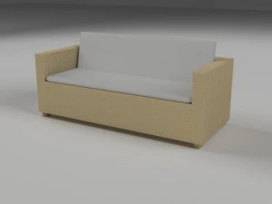 sofá de mimbre 2 Modelo 3D