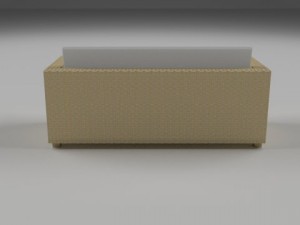 wicker couch 2 Modelo 3D
