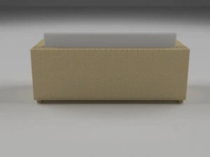 wicker couch 2 3D Model