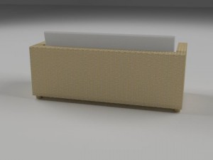 wicker couch 2 Modelo 3D