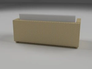 wicker couch 2 3D Model