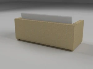 wicker couch 2 3D Model