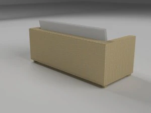 wicker couch 2 3D Model