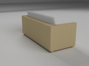 wicker couch 2 Modelo 3D
