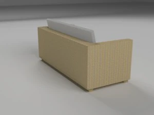 wicker couch 2 3D Model