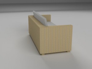 wicker couch 2 Modelo 3D