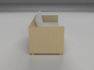 wicker couch 2 Modelo 3D