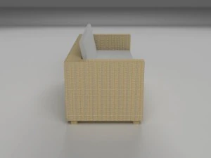 wicker couch 2 3D Model