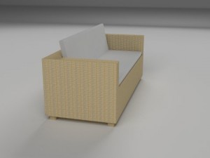 wicker couch 2 Modelo 3D