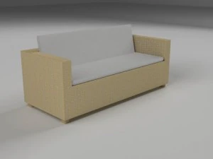 wicker couch 2 3D Model