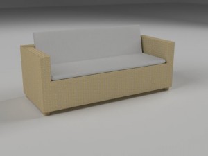 wicker couch 2 Modelo 3D