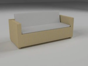 wicker couch 2 3D Model