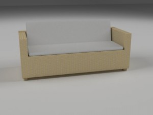 wicker couch 2 Modelo 3D