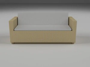 wicker couch 2 3D Model