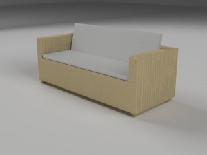 wicker couch 2 Modelo 3D