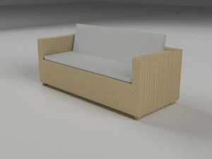 wicker couch 2 3D Model