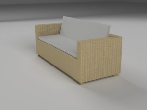 wicker couch 2 Modelo 3D