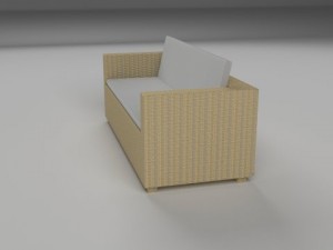 wicker couch 2 Modelo 3D