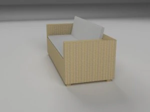 wicker couch 2 3D Model