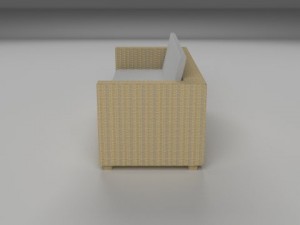 wicker couch 2 Modelo 3D