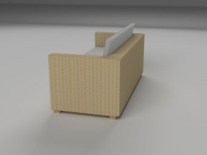 wicker couch 2 Modelo 3D