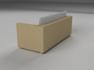 wicker couch 2 Modelo 3D