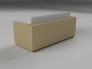 wicker couch 2 3D Model