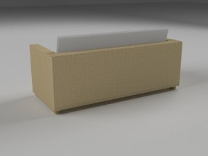 wicker couch 2 Modelo 3D
