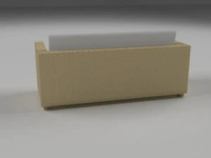 wicker couch 2 3D Model