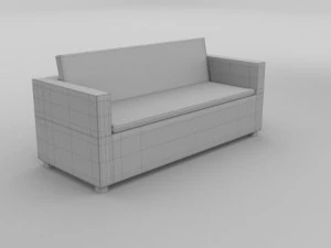 wicker couch 2 3D Model
