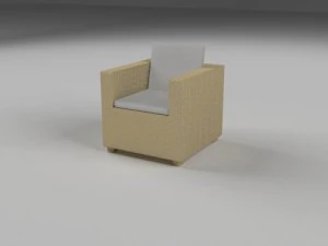 low poly wicker furniture pack 3D Model