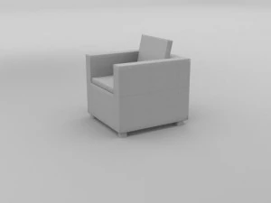 low poly wicker furniture pack 3D Model