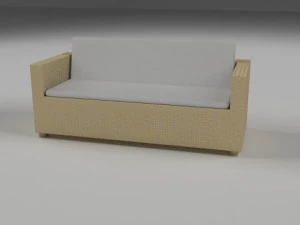 low poly wicker furniture pack 3D Model