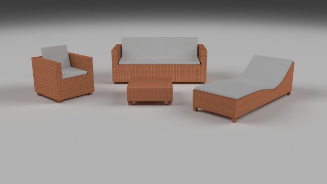 low poly wicker furniture pack 2 3D मॉडल .c4d .max .obj .3ds .fbx .stl .blend 