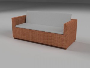 low poly wicker furniture pack 2 3D मॉडल