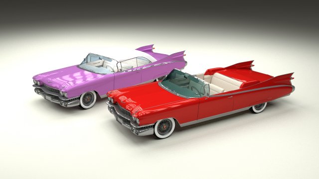 1959 cadillac eldorado series 62 convertible pack 3D Model .c4d .max .obj .3ds .fbx .stl .blend 