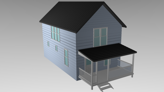 simple house 3D Model .c4d .max .obj .3ds .fbx .stl .blend 