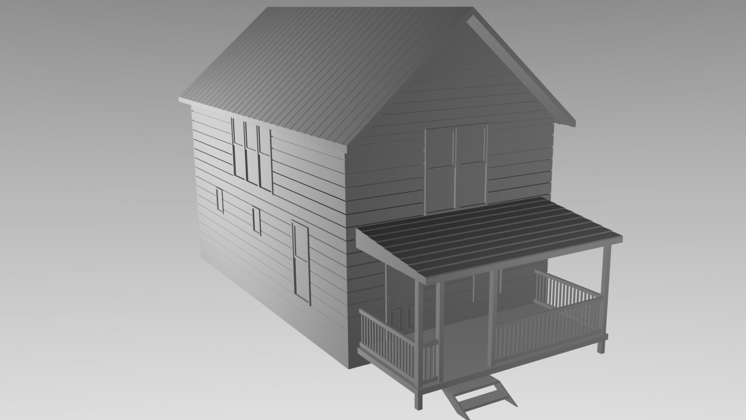 Simple house 3D Model in Buildings 3DExport
