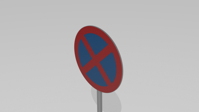 no stopping sign 3D Модель .c4d .max .obj .3ds .fbx .stl .blend