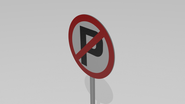 no parking sign Modello 3D .c4d .max .obj .3ds .fbx .stl .blend 
