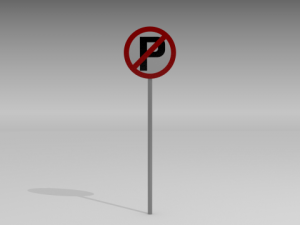 no parking sign Modello 3D