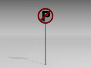 no parking sign 3D Model
