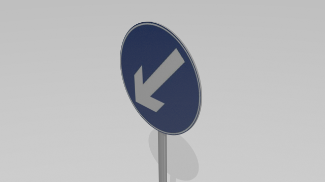 keep left sign 3D Model .c4d .max .obj .3ds .fbx .stl .blend 