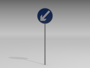 keep left sign 3D Model
