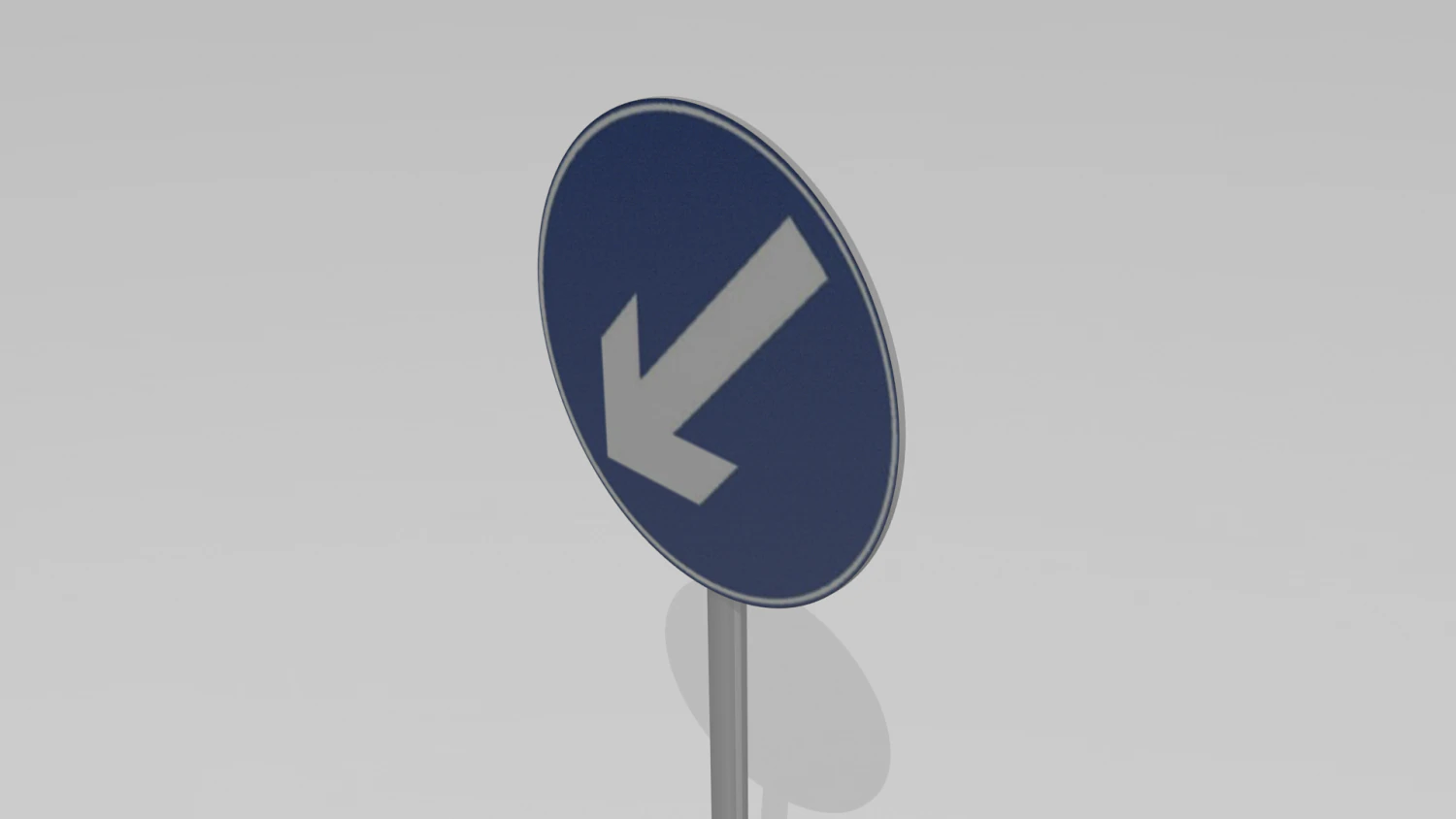 turn right or straight sign 3D Model .c4d .max .obj .3ds .fbx .stl .blend 