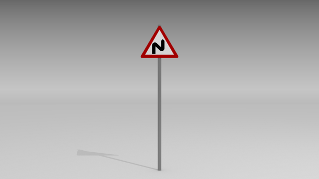 double bend sign 3D Model .c4d .max .obj .3ds .fbx .stl .blend 